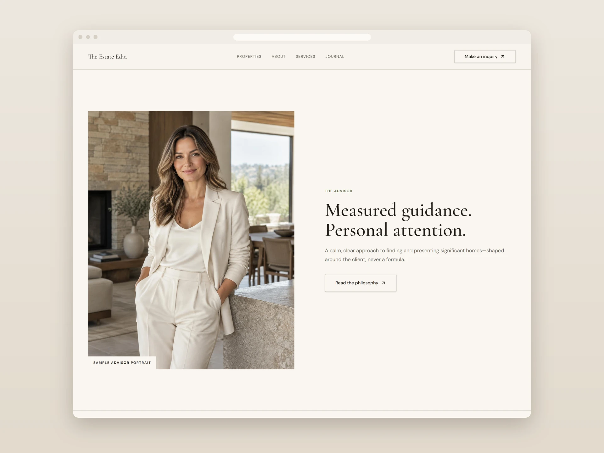 The Estate Edit advisor introduction page
